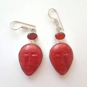 Bali Carved Face Earrings